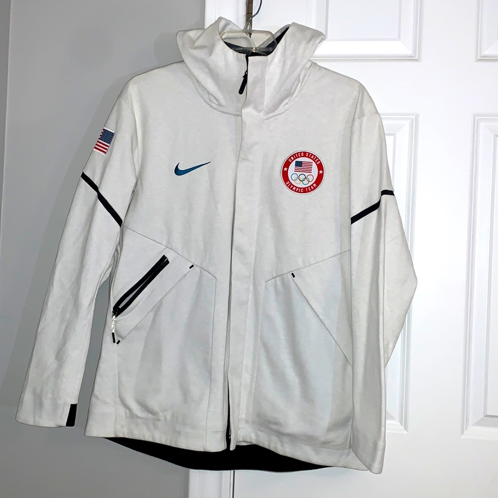 Nike Team USA Olympic Team Tech Fleece Windrunner Full Zip Jacket White Size L
